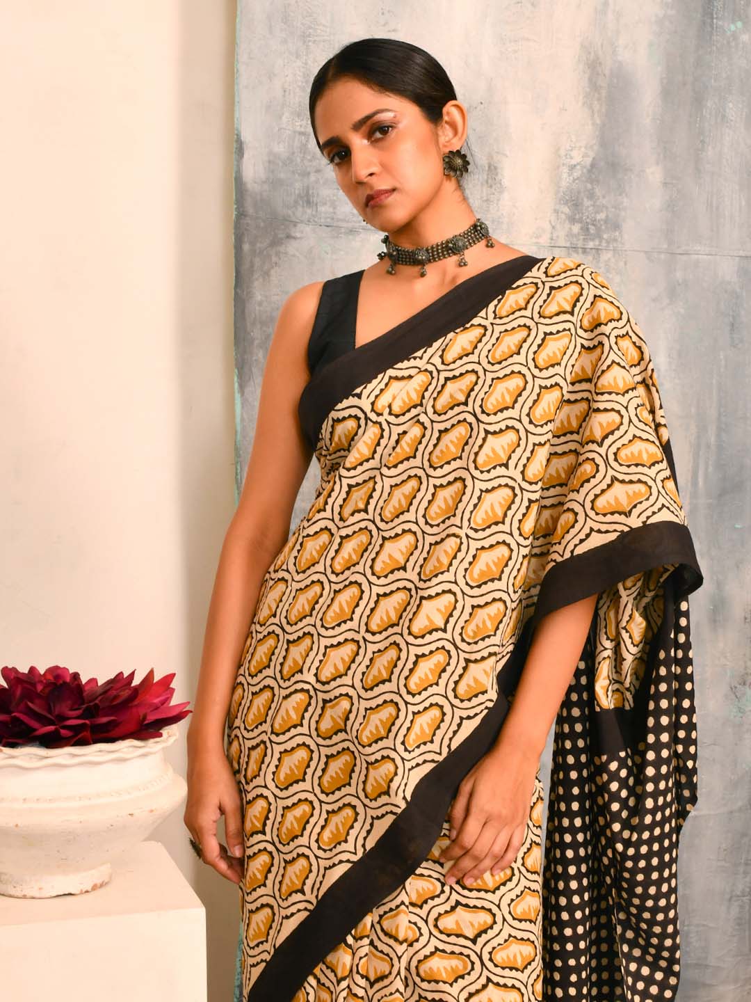 Bagru Yellow Printed Work Wear