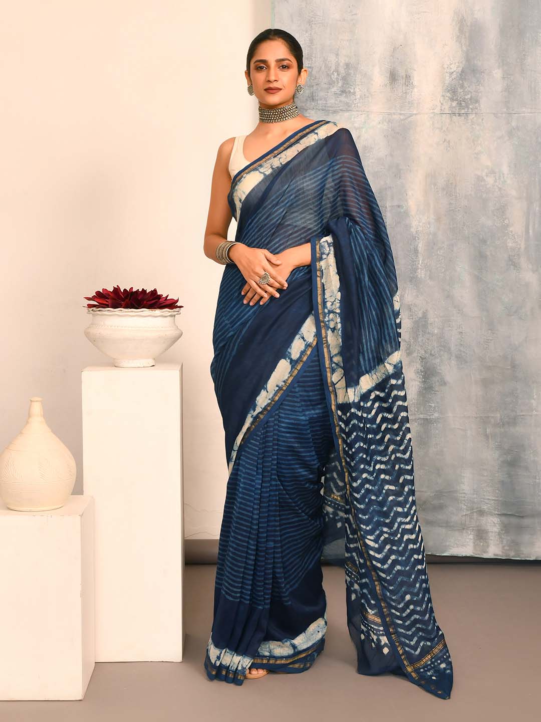 INDIGO LEGACY (BAGRU SILK COTTON SAREE)