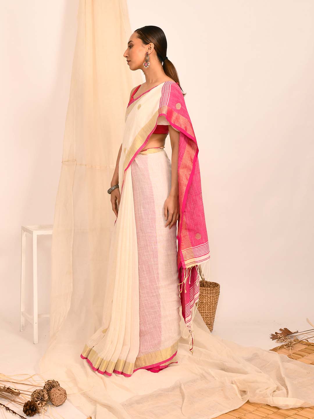 BLUSH SERENITY (HANDLOOM LIVA SAREE)