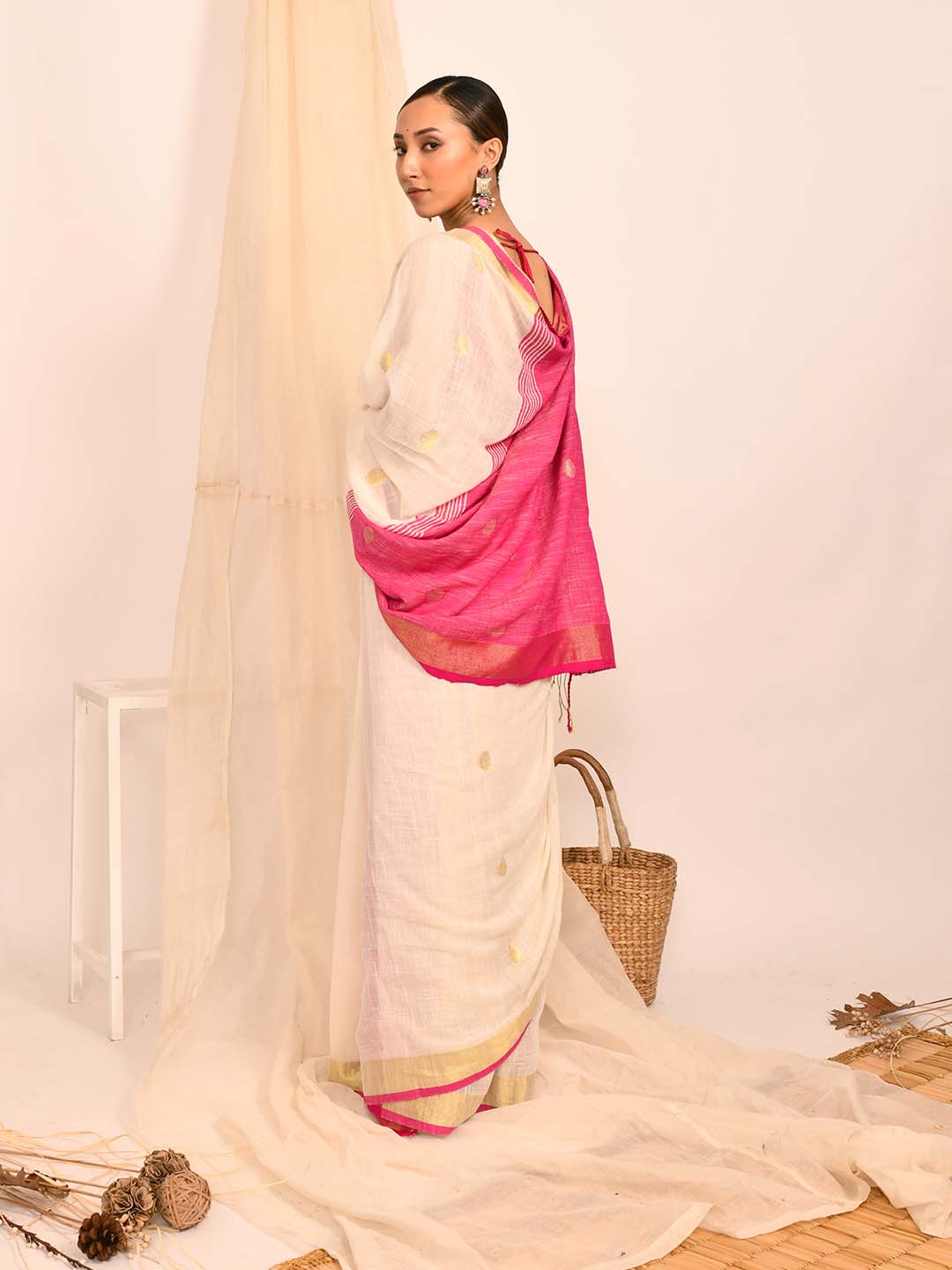 BLUSH SERENITY (HANDLOOM LIVA SAREE)