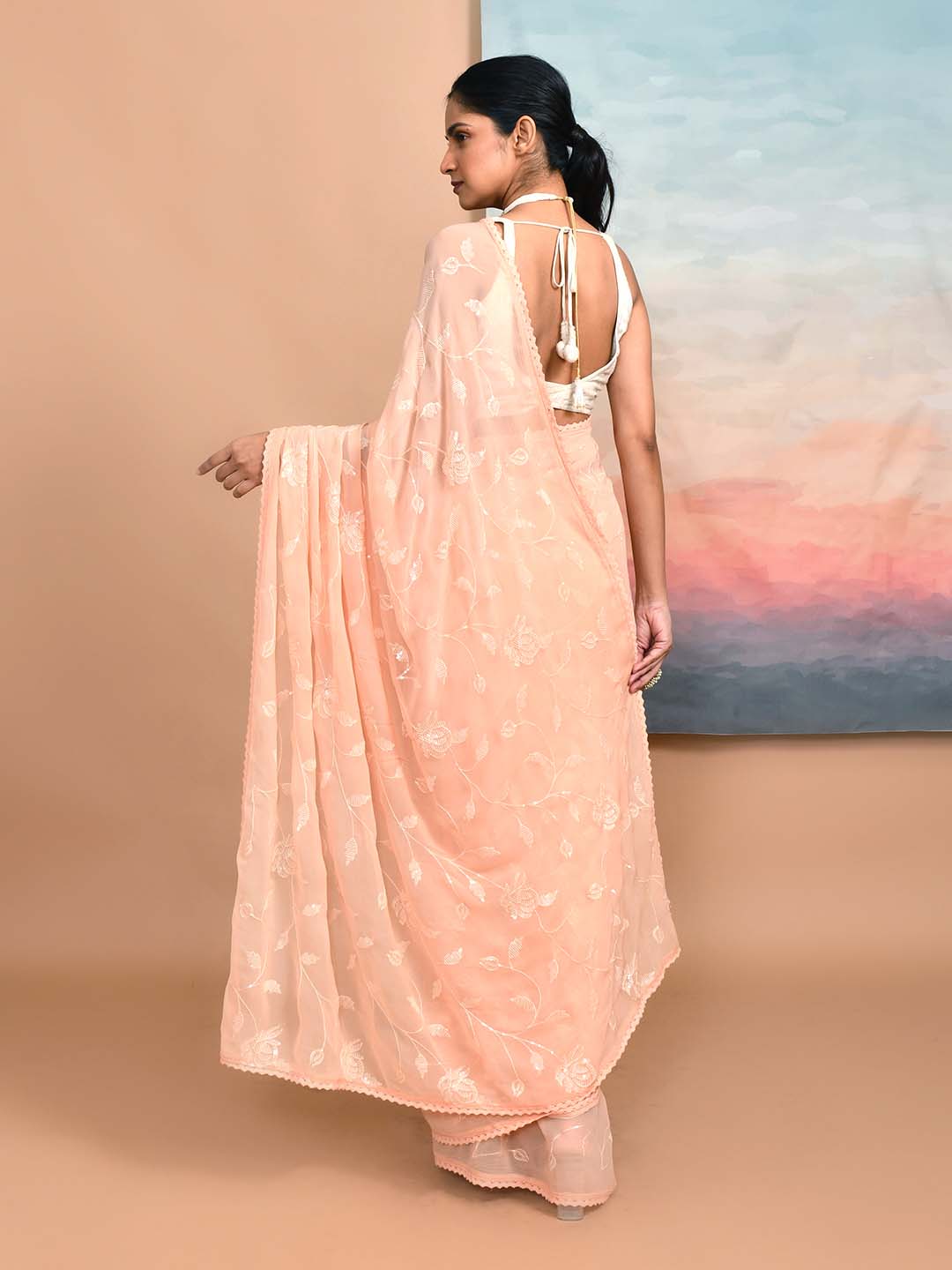 PEACH BLOSSOM (DESIGNER MODAL SILK SAREE)