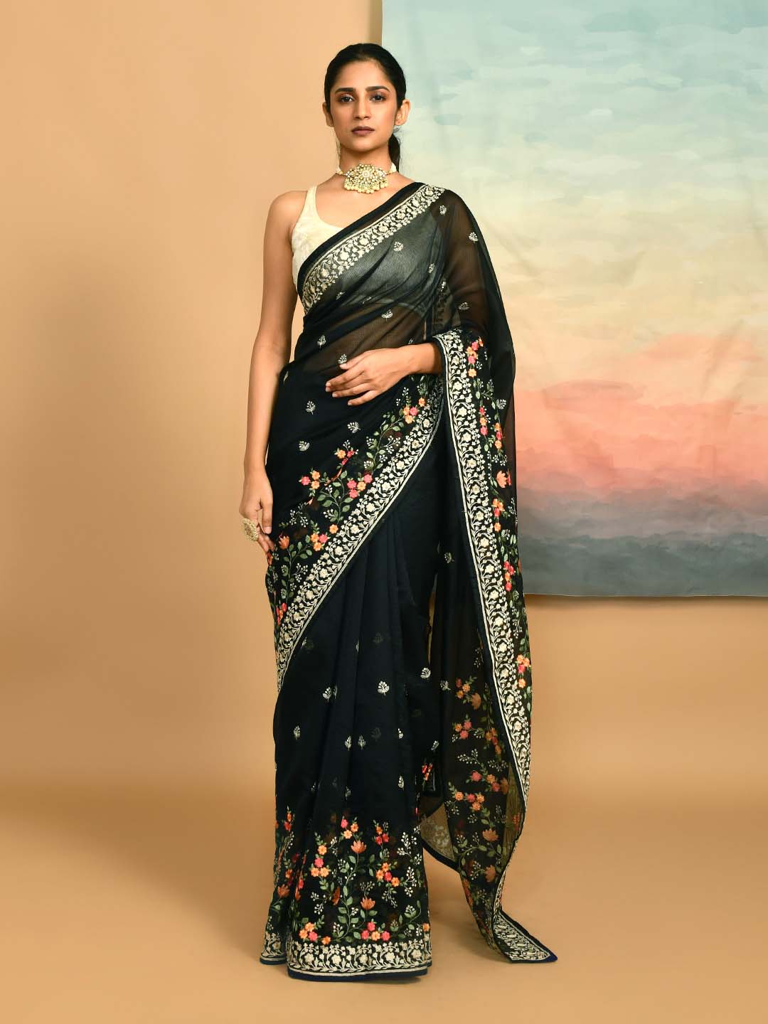 Kota Black Embroidered Party Wear