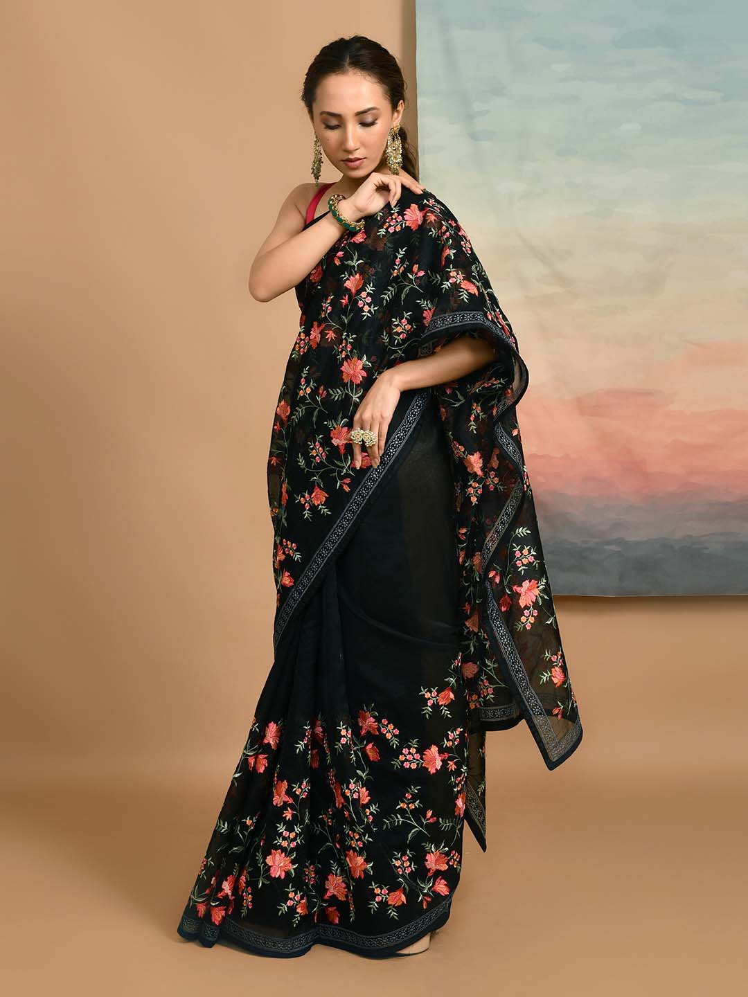 Kota Black Embroidered Party Wear