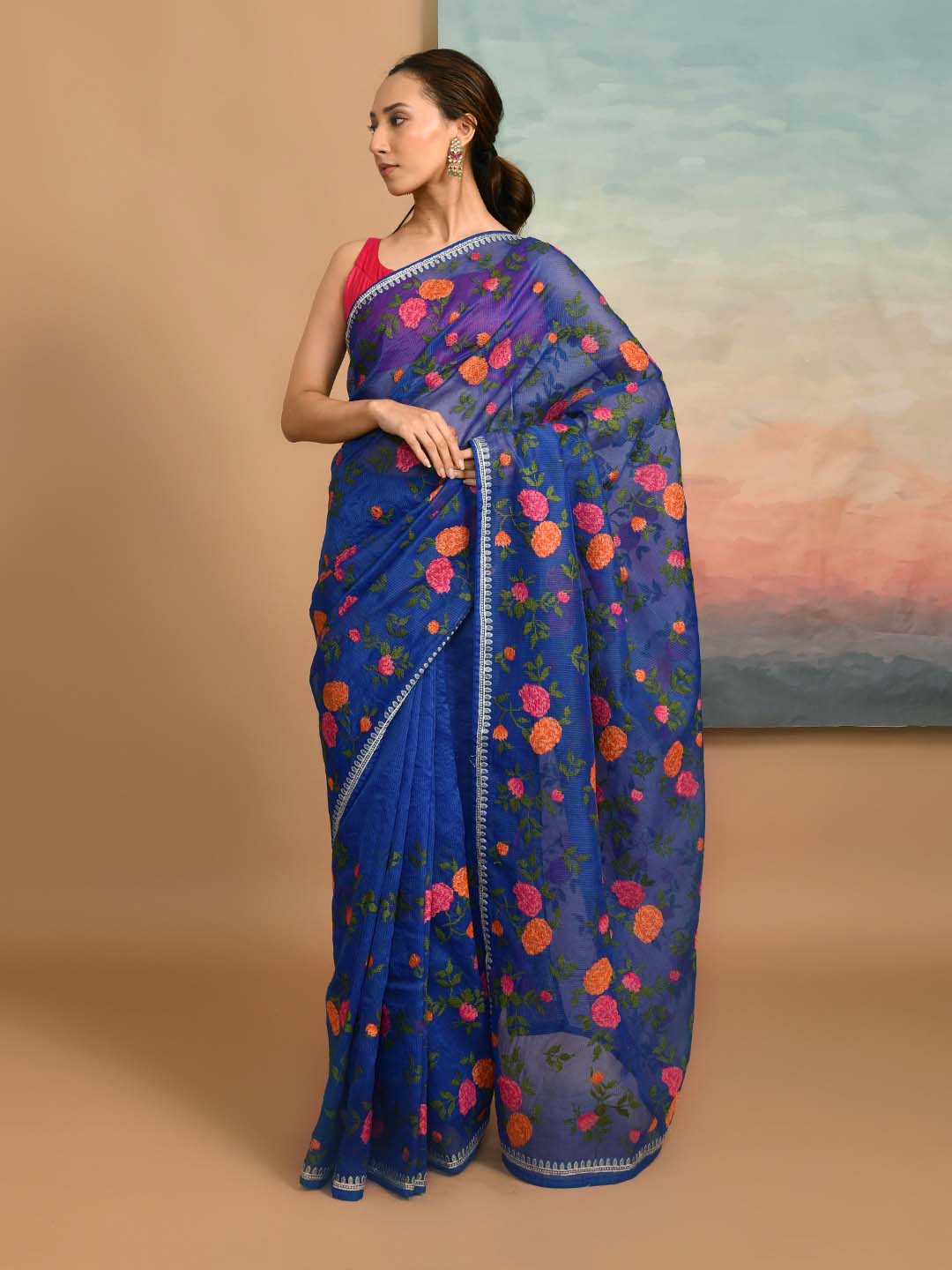 Kota Blue Embroidered Party Wear