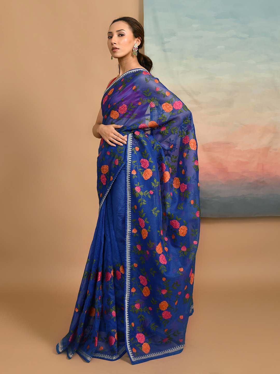 Kota Blue Embroidered Party Wear