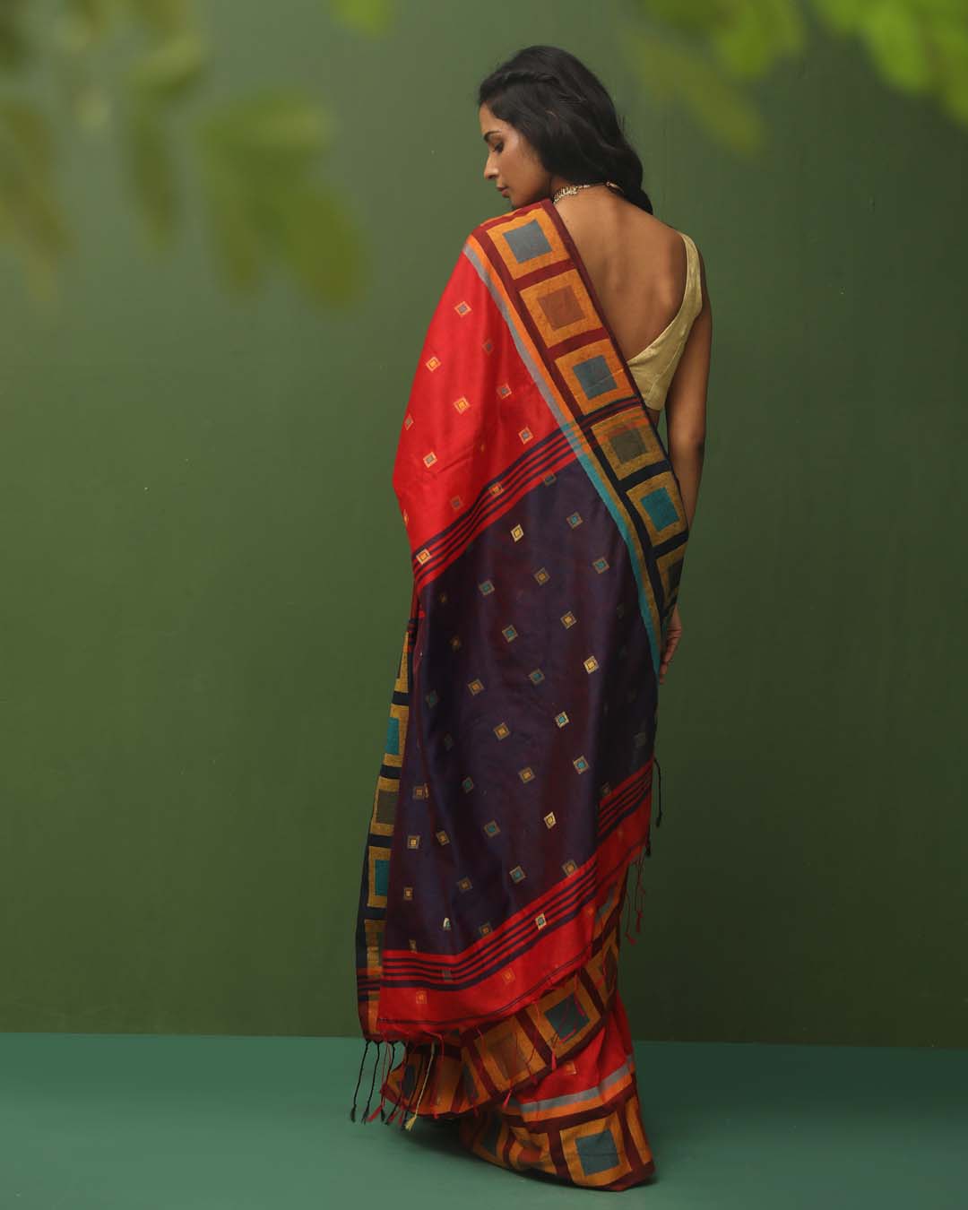 Jamdani Red Woven Design Traditional Wear