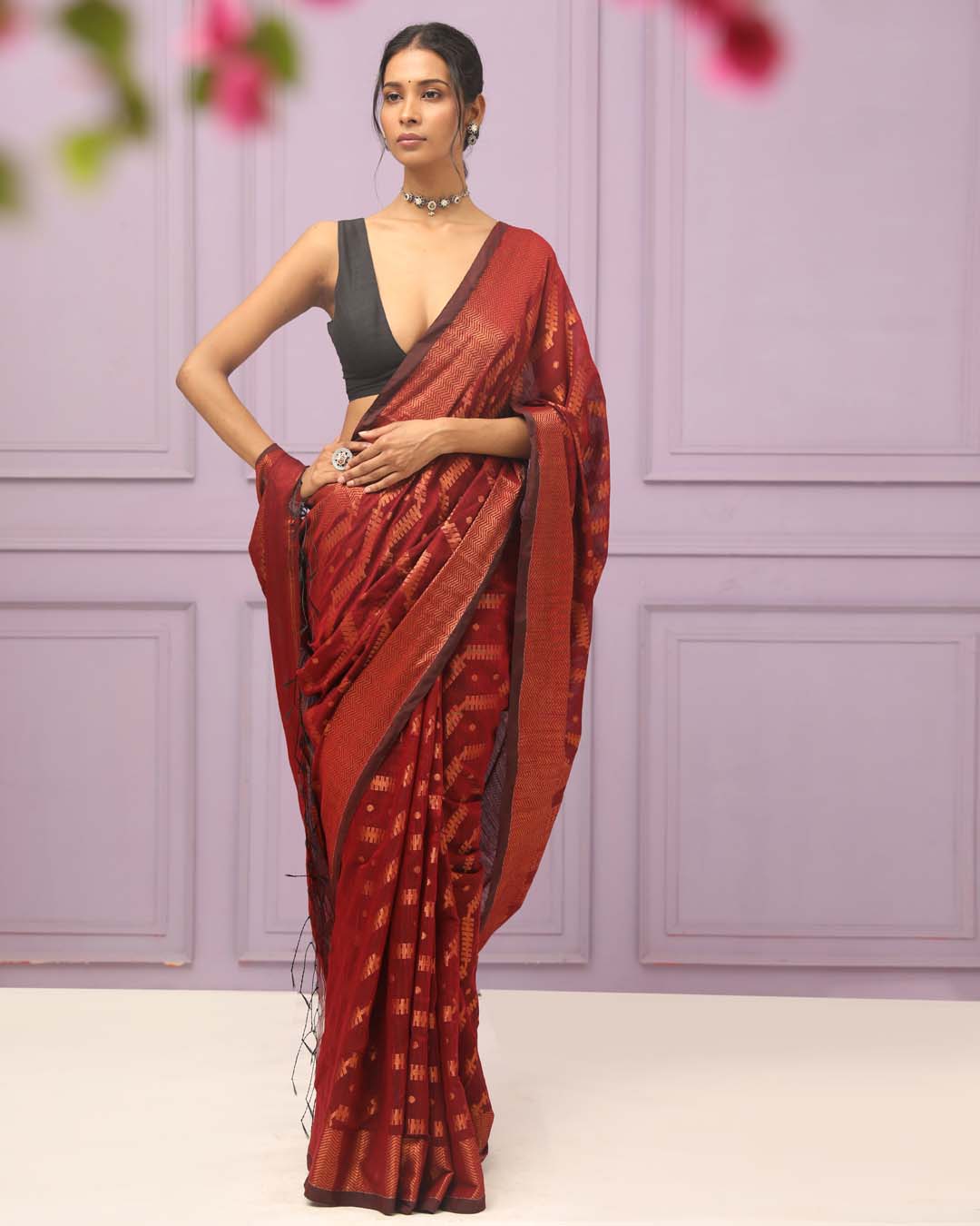 BURGUNDY GRACE (SAREE)