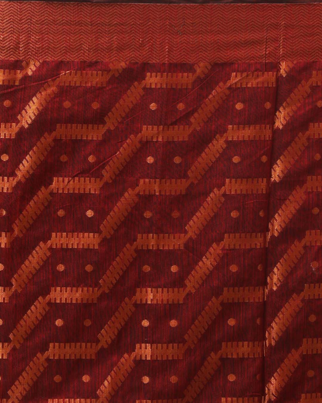 Jamdani Maroon Woven Design Traditional Wear