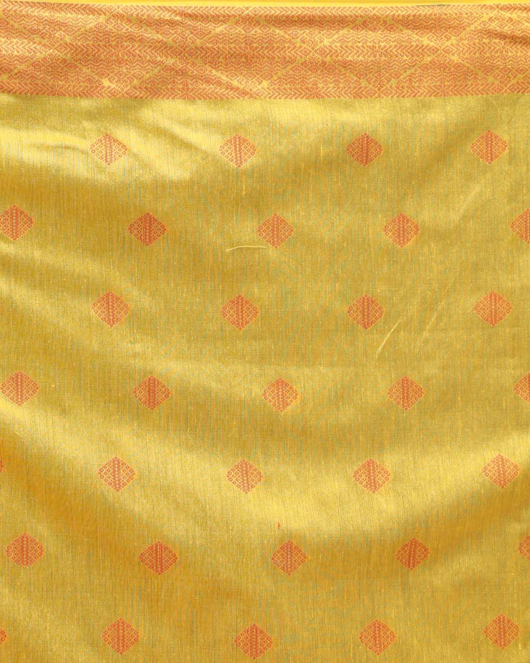 Jamdani Yellow Woven Design Traditional Wear
