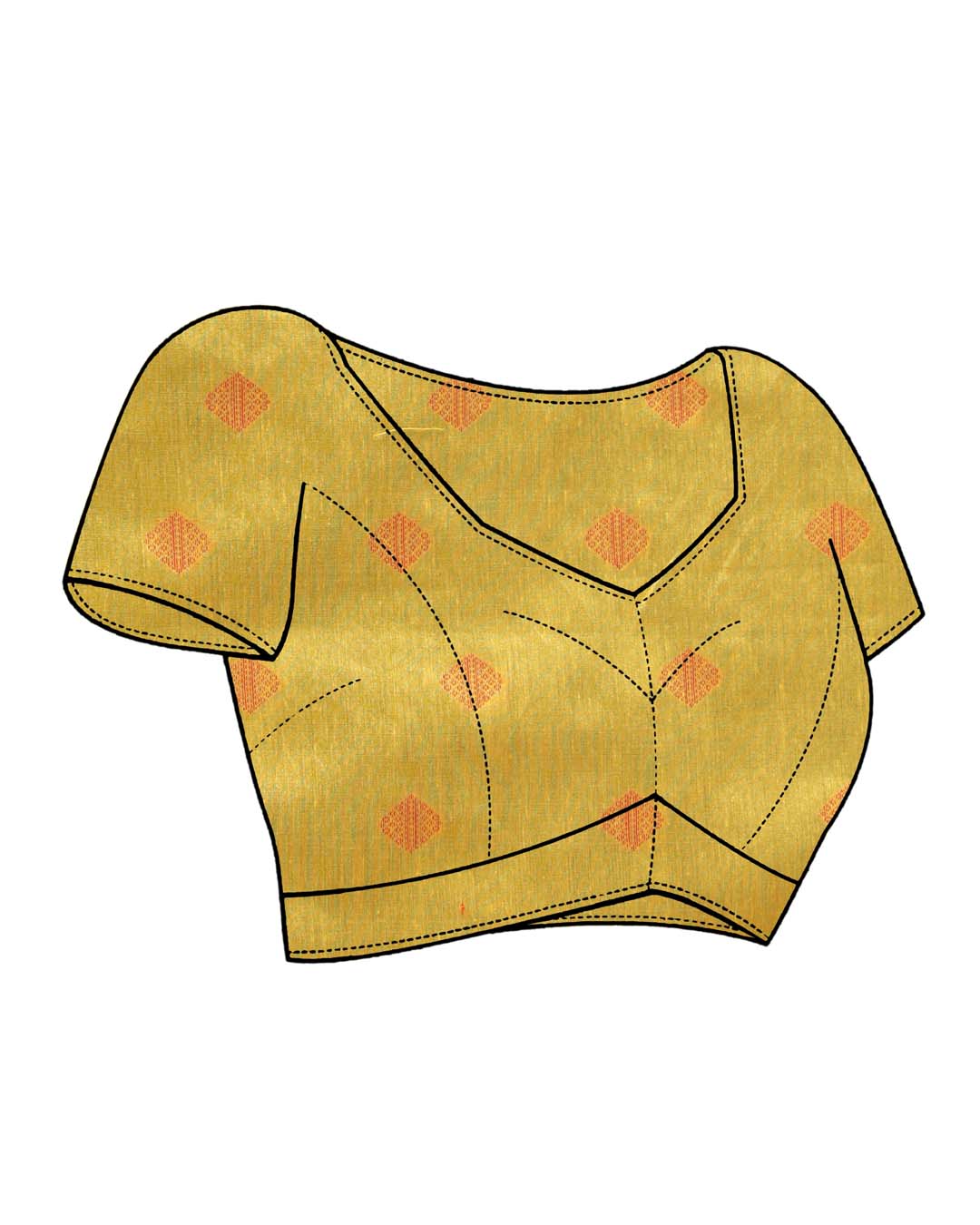 Jamdani Yellow Woven Design Traditional Wear