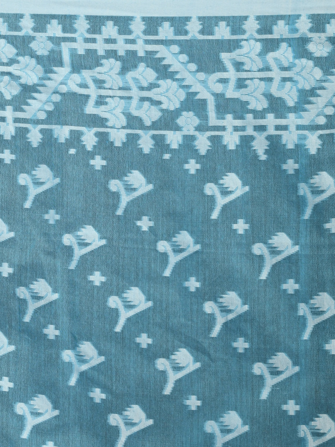 Jamdani Blue Woven Design Traditional Wear