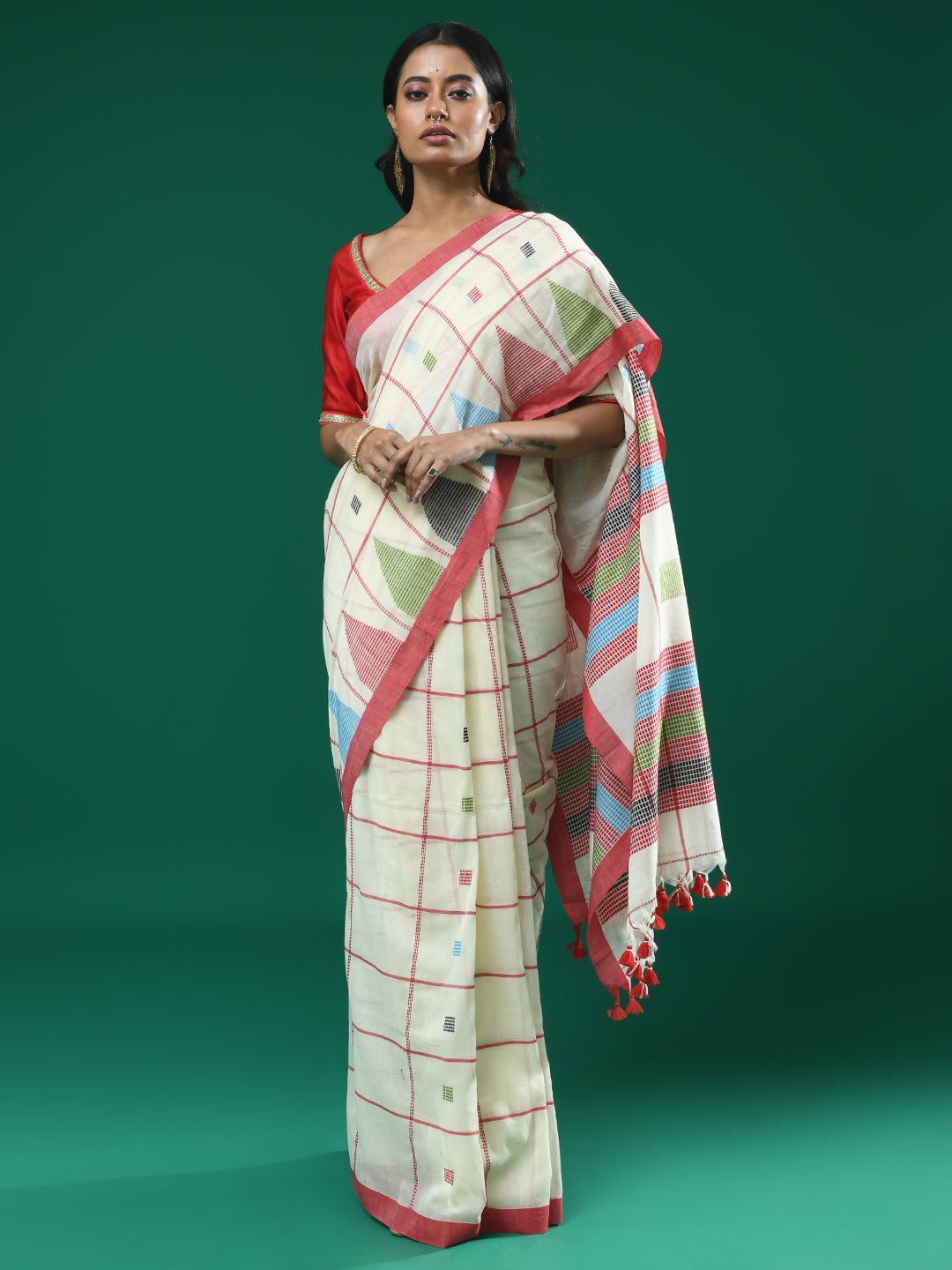 CELESTIAL WHITE (HANDLOOM 100% PURE COTTON SAREE)