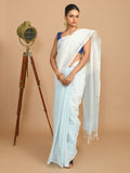 COBALT STRIPES (BENGAL HANDLOOM 100% PURE COTTON SAREE)