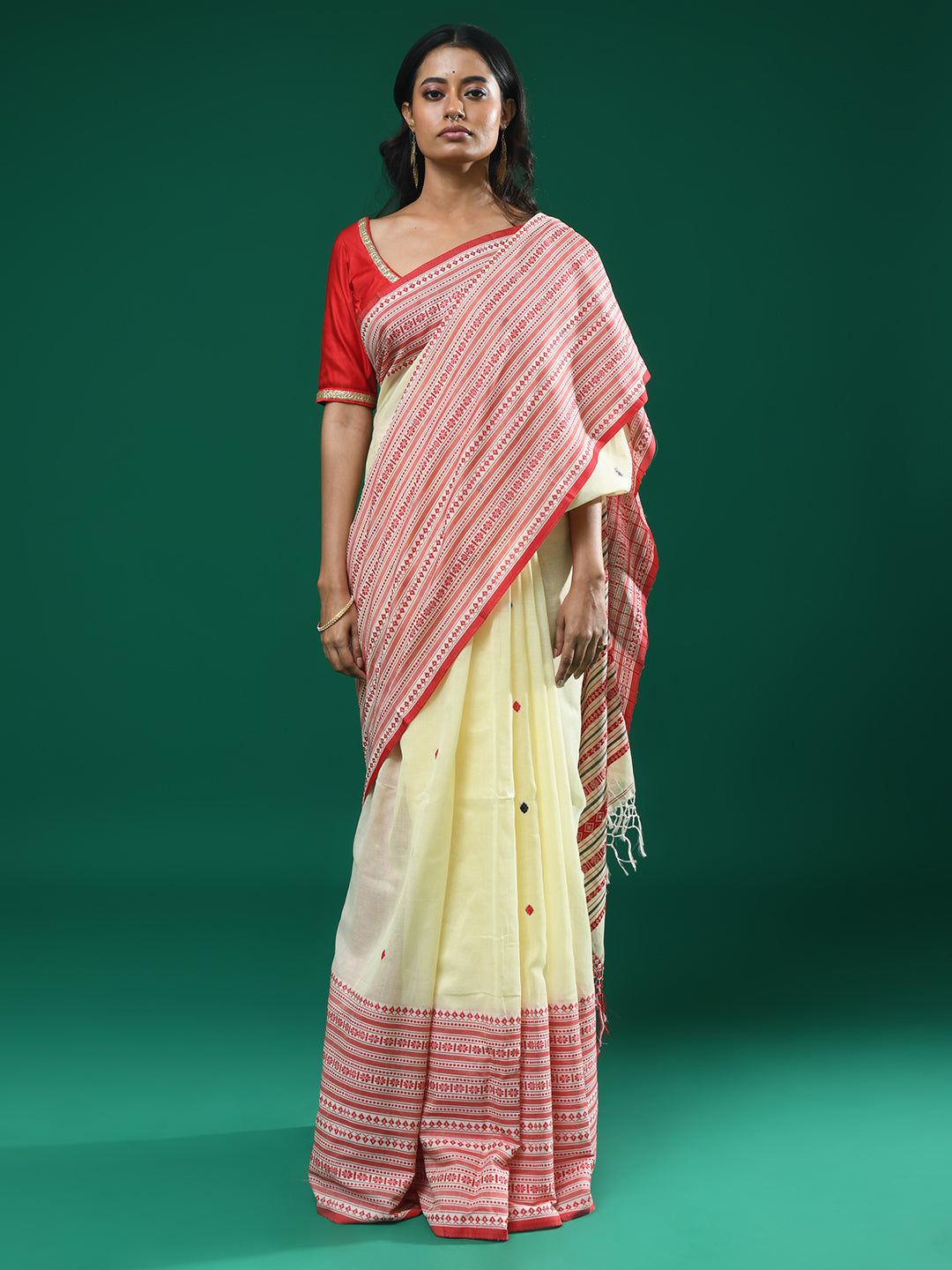 IVORY WHISPER (HANDLOOM 100% PURE COTTON SAREE)