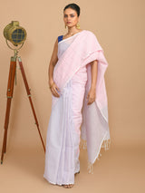 BLUSH STRIPES (BENGAL HANDLOOM 100% PURE COTTON SAREE)