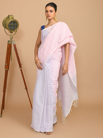 BLUSH STRIPES (BENGAL HANDLOOM 100% PURE COTTON SAREE)