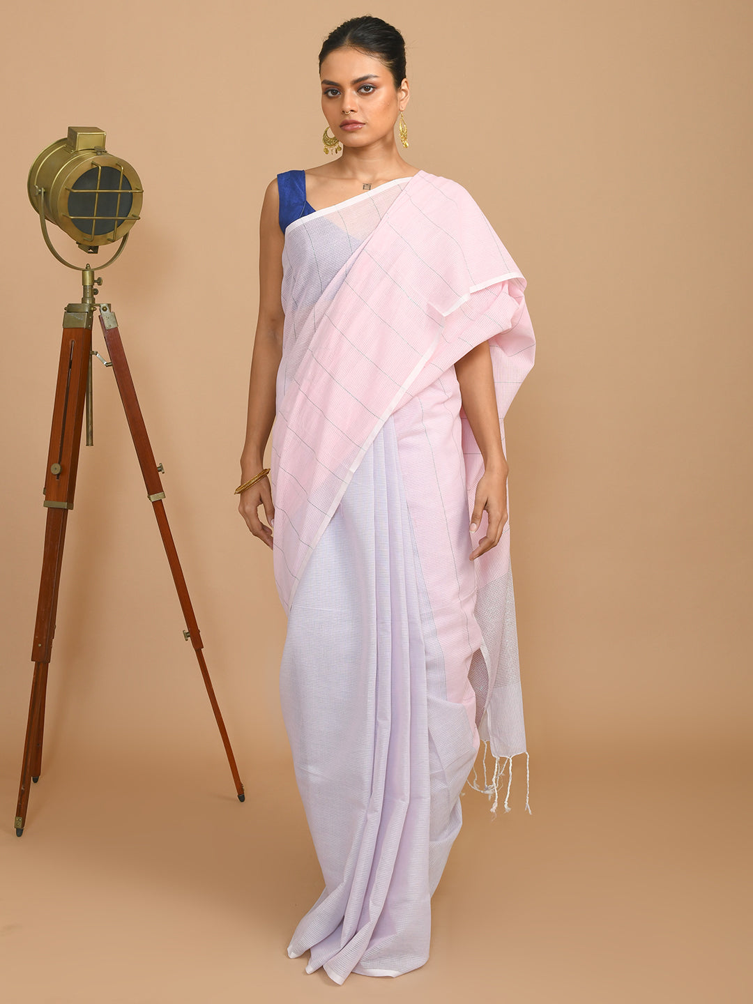 BLUSH STRIPES (BENGAL HANDLOOM 100% PURE COTTON SAREE)