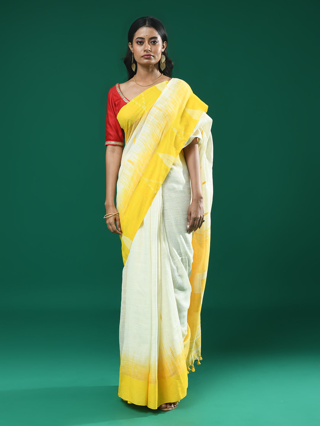 Jamdani Yellow Woven Design Daily Wear