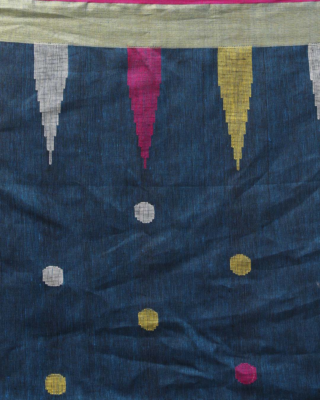 AZURE GRACE (HANDLOOM PURE LINEN SAREE)