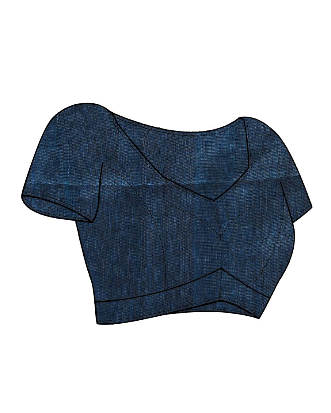Jamdani Blue Woven Design Daily Wear