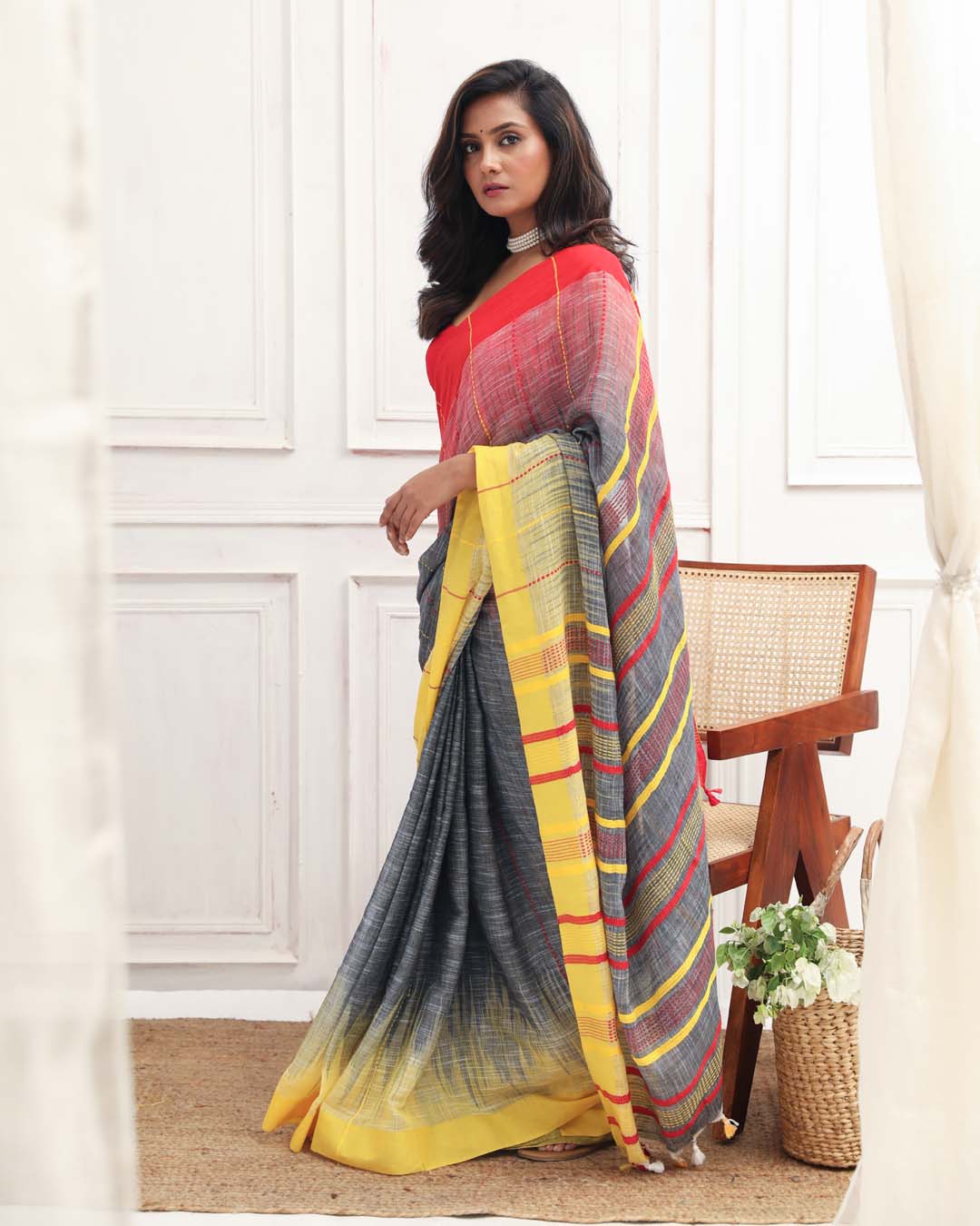 SLATE ELEGANCE (SAREE)