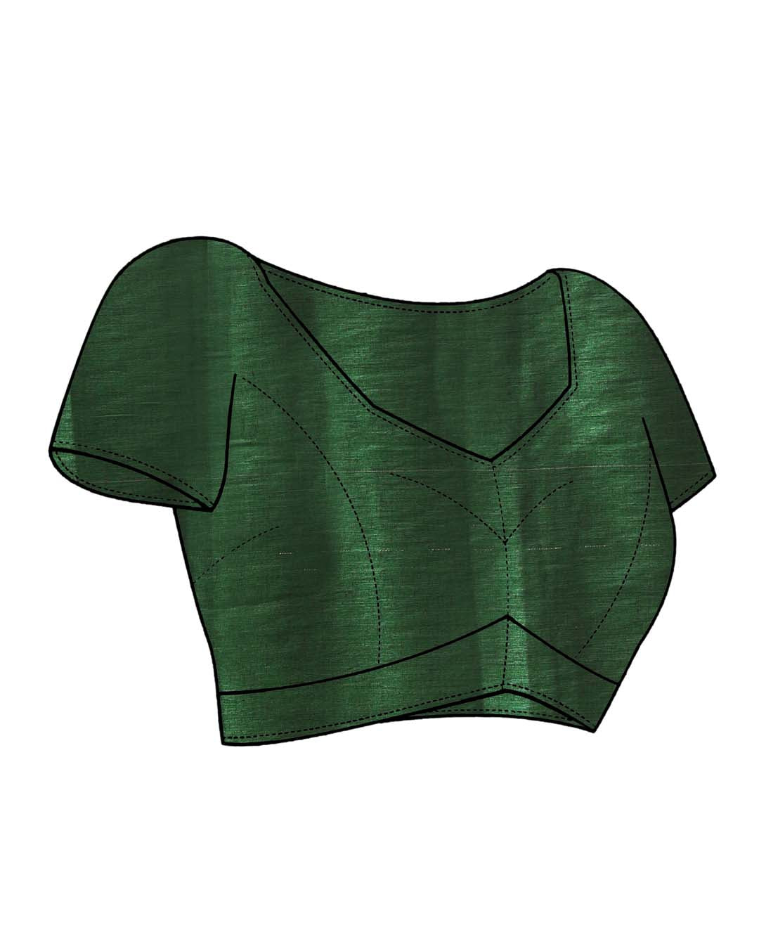 Green Solid Party Wear