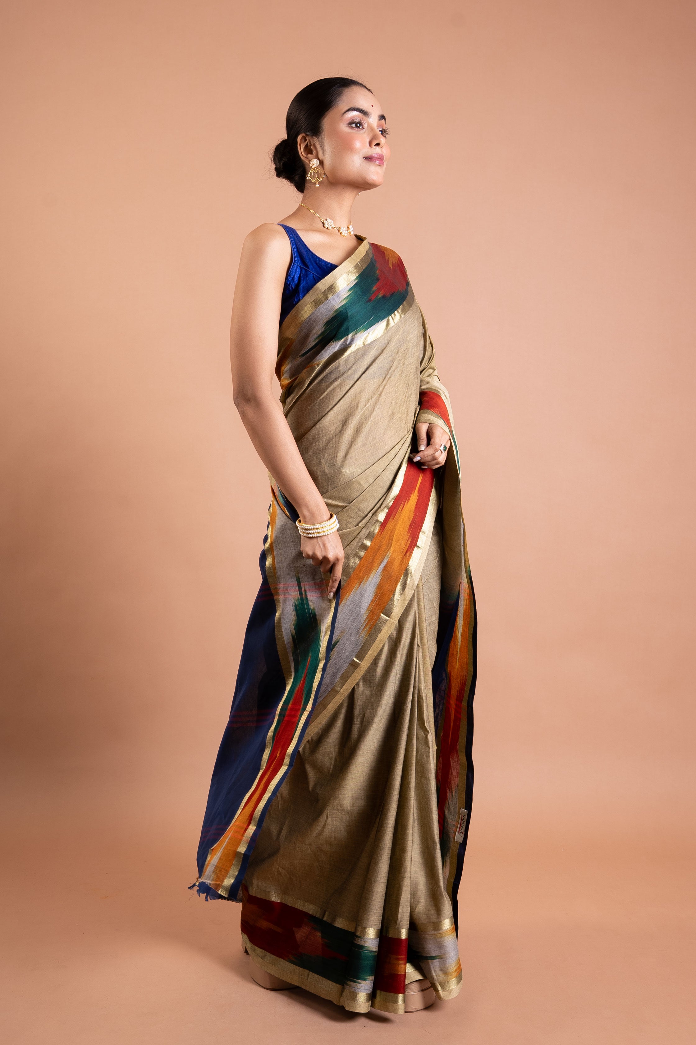 Sandstone Beige Cotton Saree