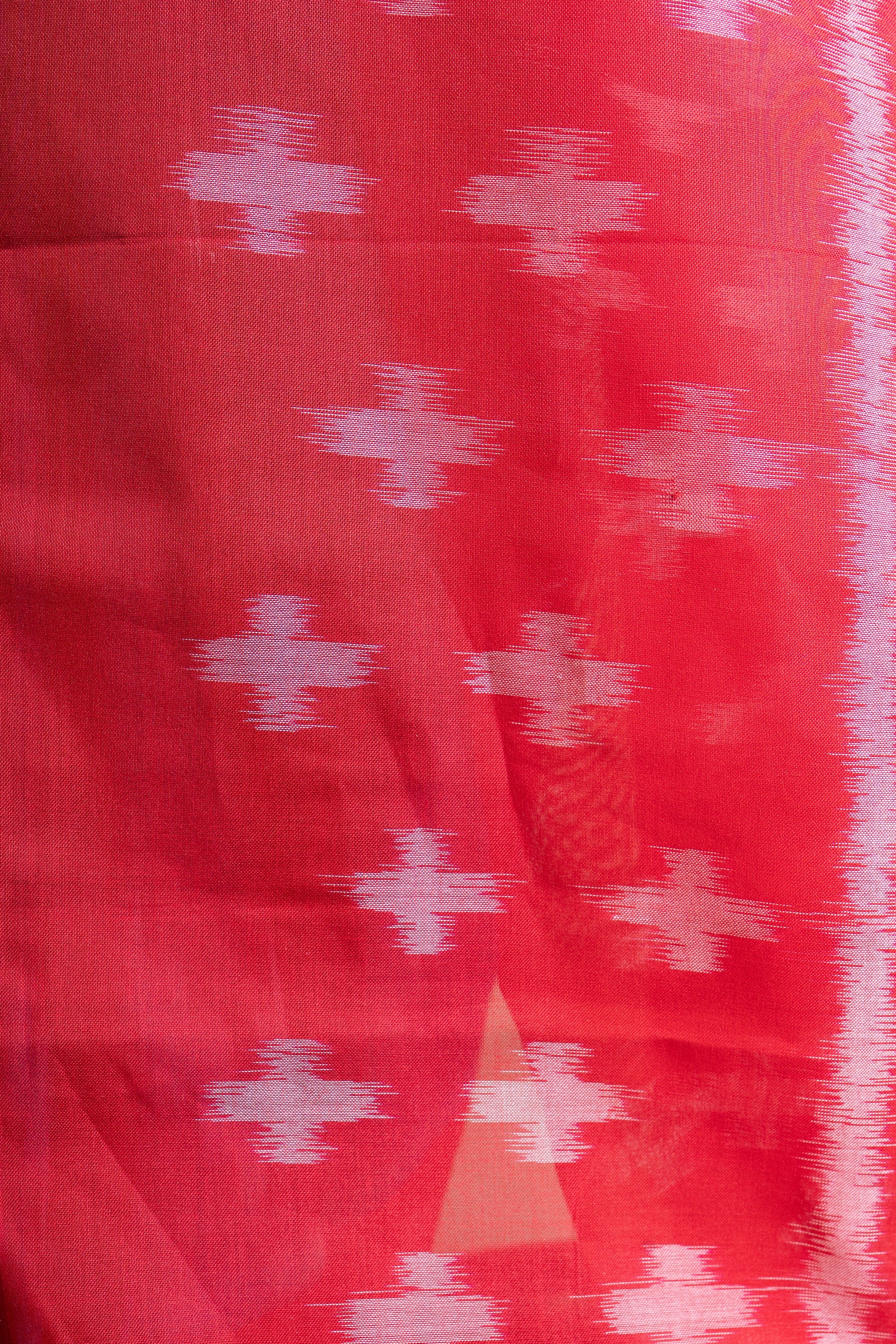 Rakta-Nila Ikat Whisper Handloom Cotton Saree