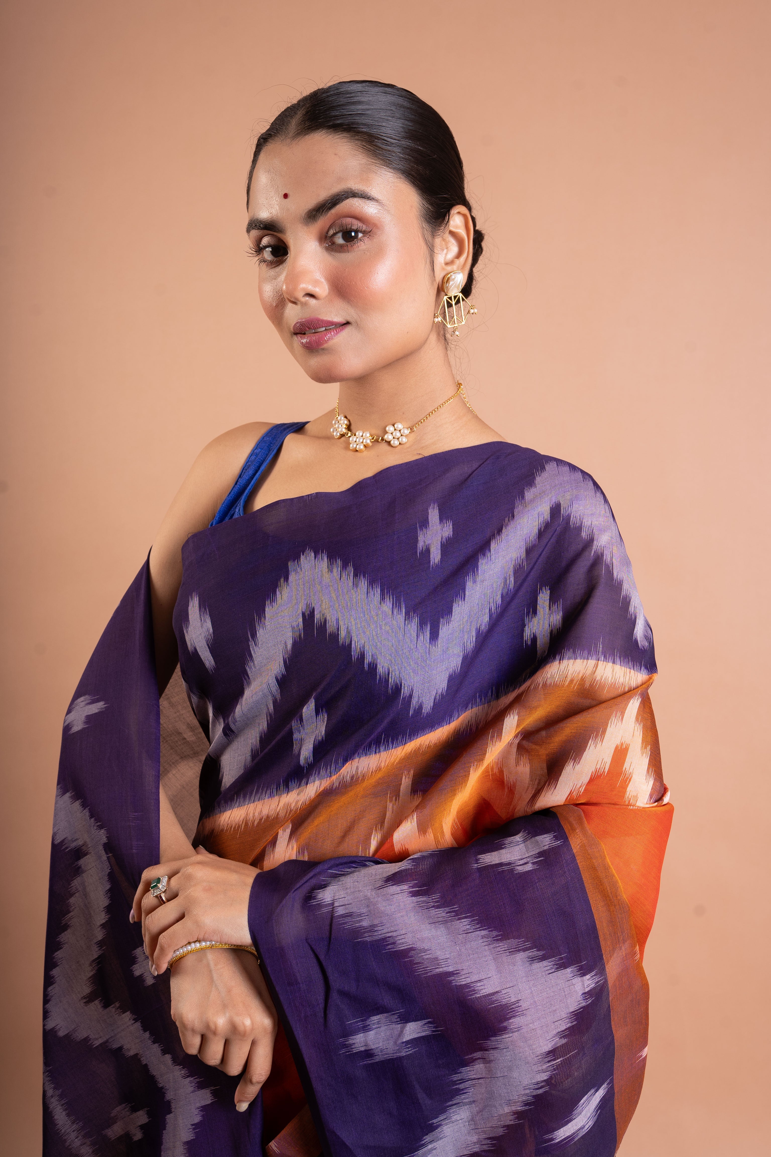 Neelam Agni Ikat Pure Handloom Saree