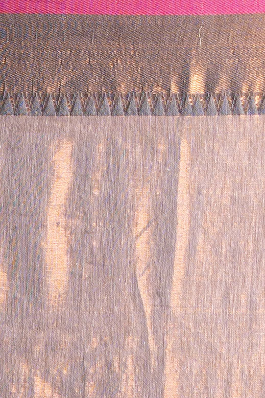 Blush Peach Pure Tissue Saree with Antique Zari Border