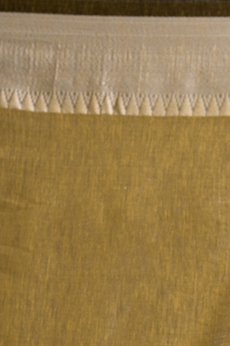 Sunlit Gold Pure Tissue Saree with Silver-Ivory Pallu