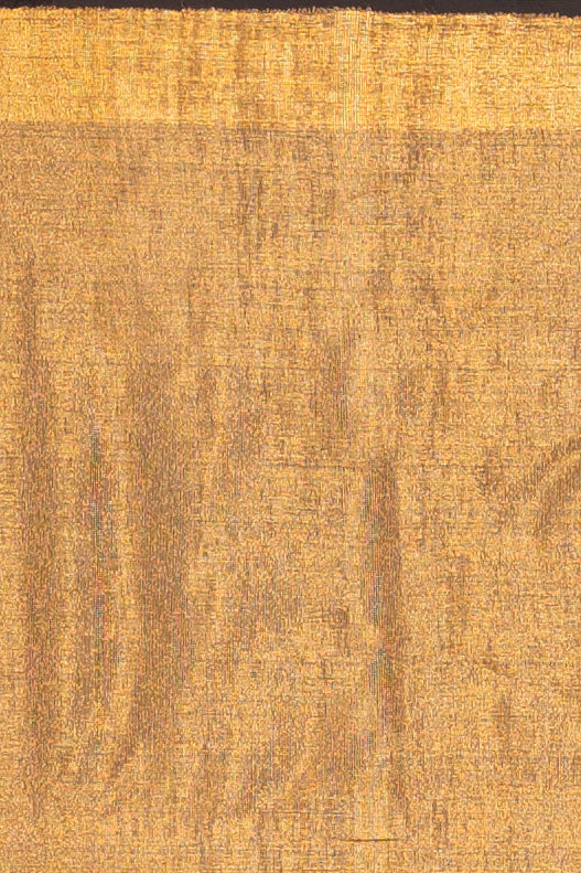 Antique Gold Linen Tissue Saree with Silver Buttis & Chevron Pallu