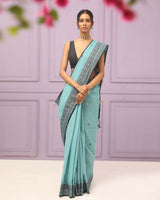 OCEANIC ELEGANCE: (HANDLOOM 100% PURE COTTON SAREE)