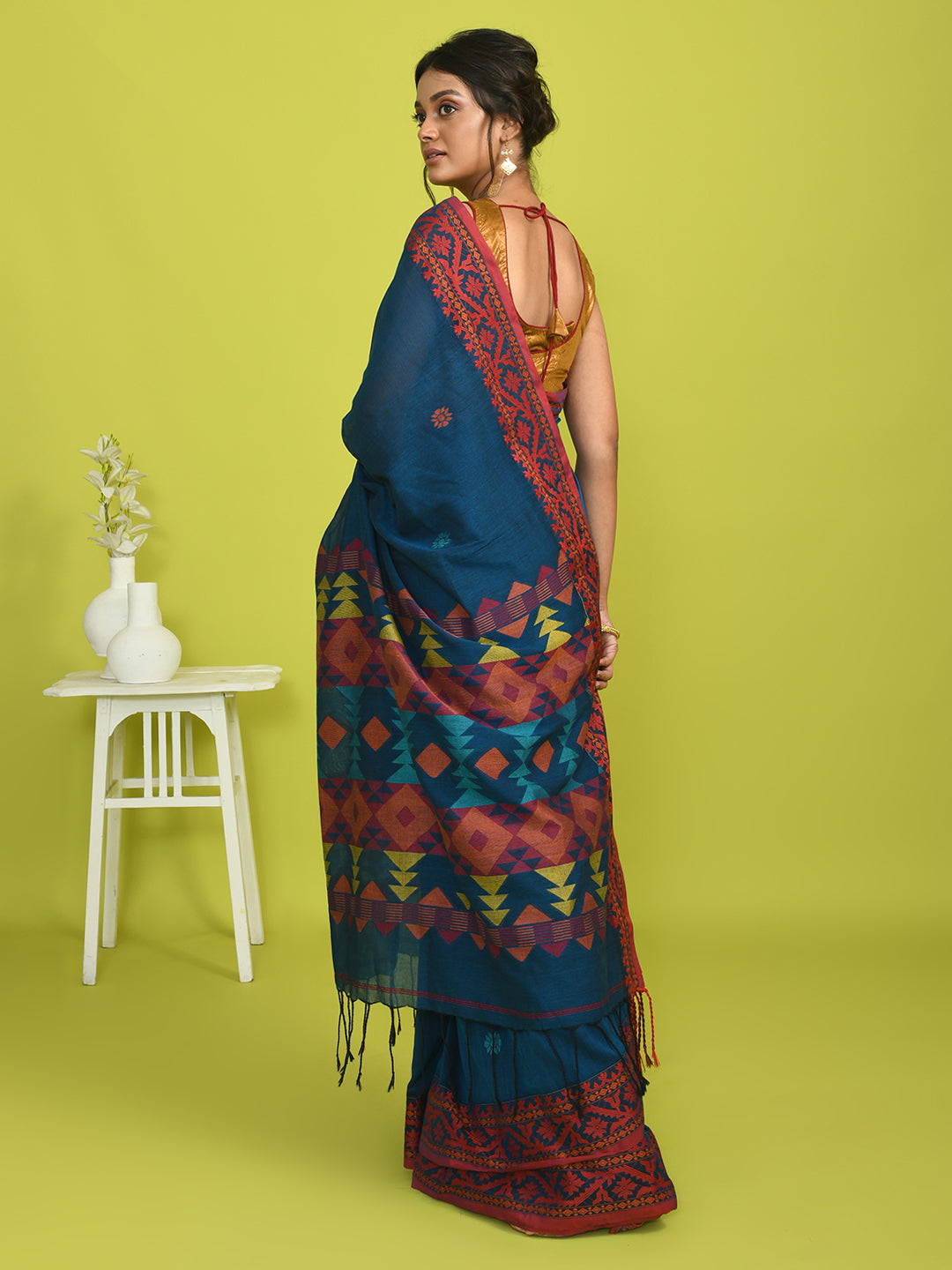 AZURE ESSENCE (HANDLOOM 100% PURE COTTON SAREE)