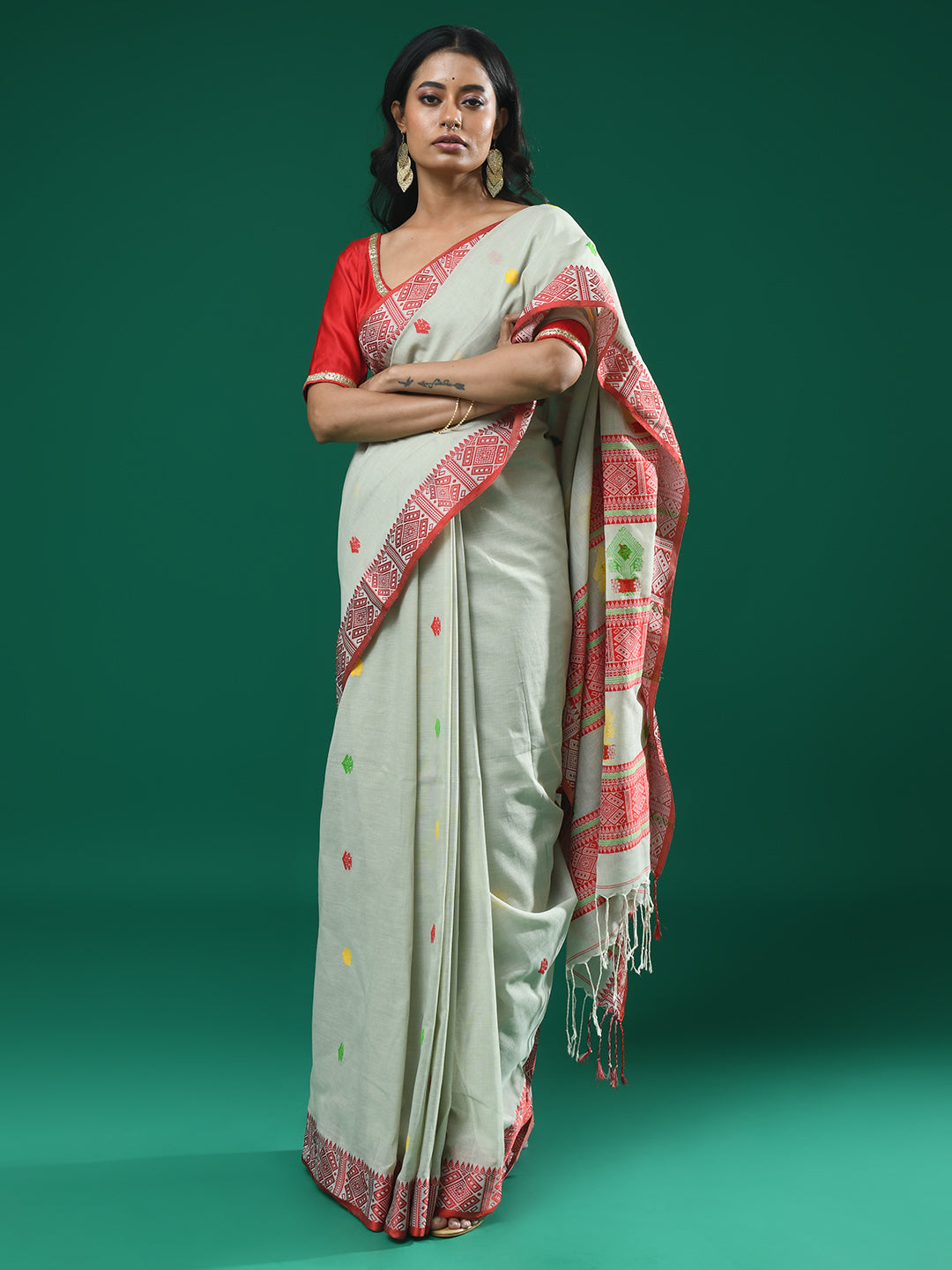 FOREST WHISPER (HANDLOOM 100% PURE COTTON SAREE)