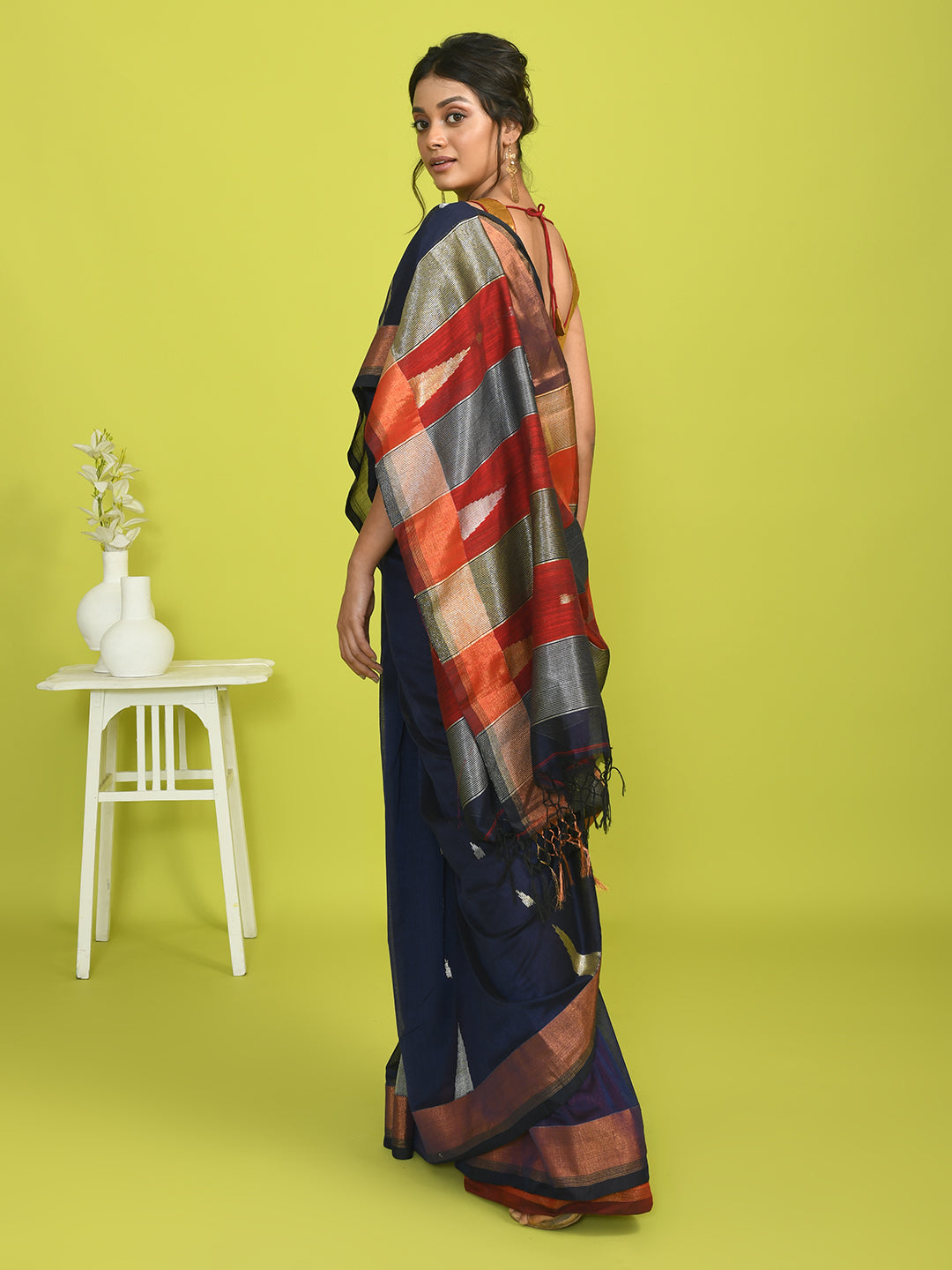 CERULEAN CELEBRATION (HANDLOOM LIVA SAREE)