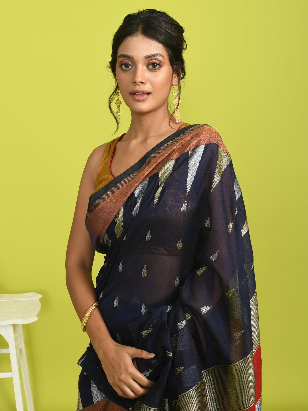 CERULEAN CELEBRATION (HANDLOOM LIVA SAREE)