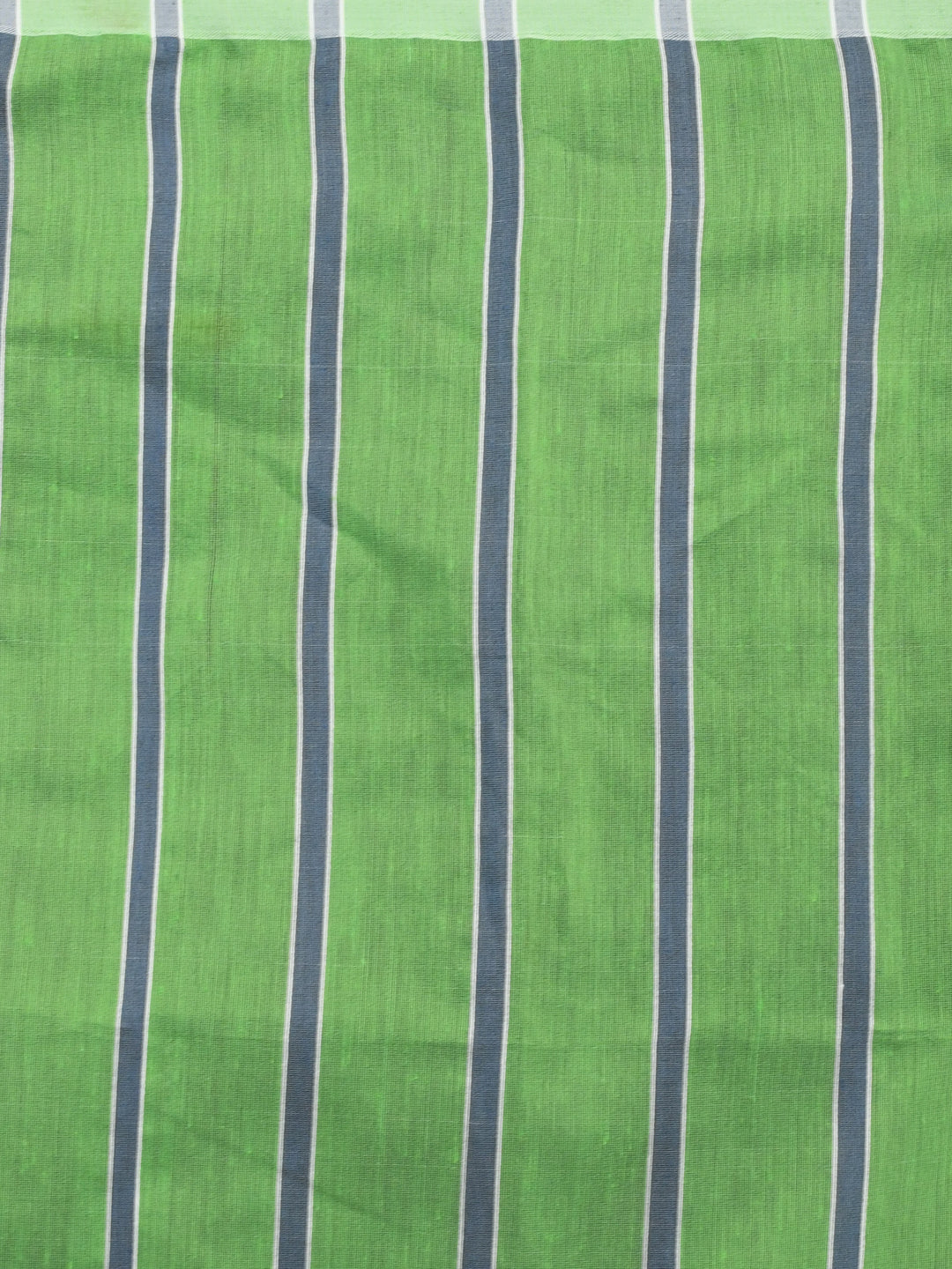 Lime Green Striped Daily Wear  Saree