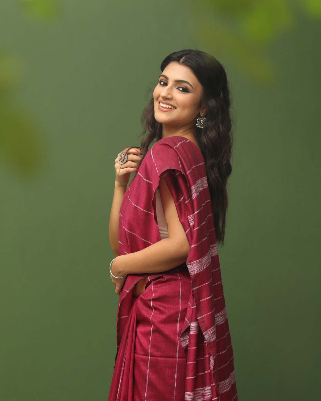 FUCHSIA FLAIR (BENGAL HANDLOOM COTTON BLEND SAREE)