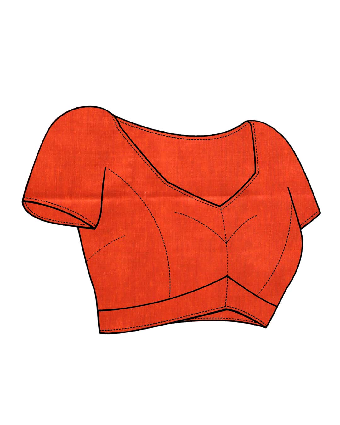 Orange Solid Work Wear  Saree