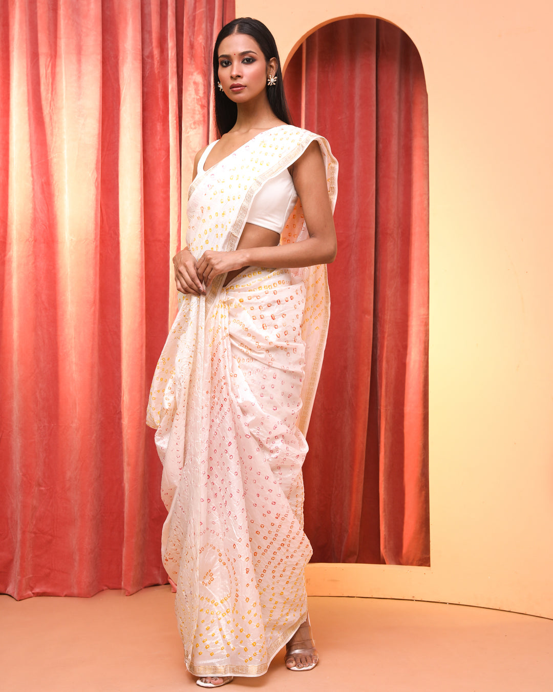 CRYSTAL BANDHANI CHARM (BANDHANI POLY CREPE SAREE)