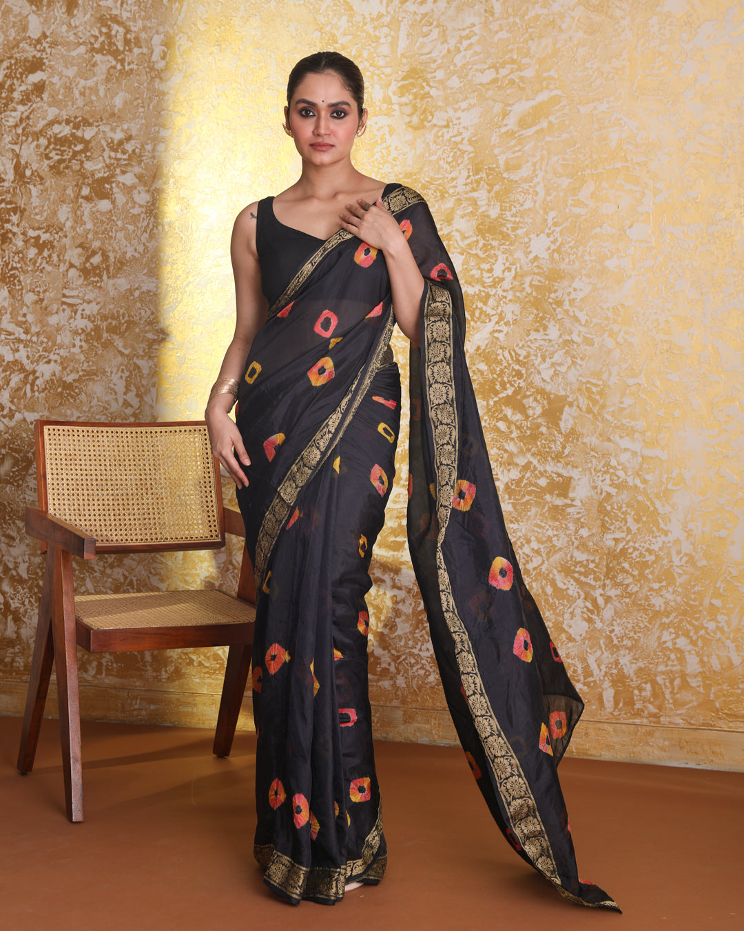 GLISTENING BANDHANI SILK (BANDHANI POLY SILK SAREE)