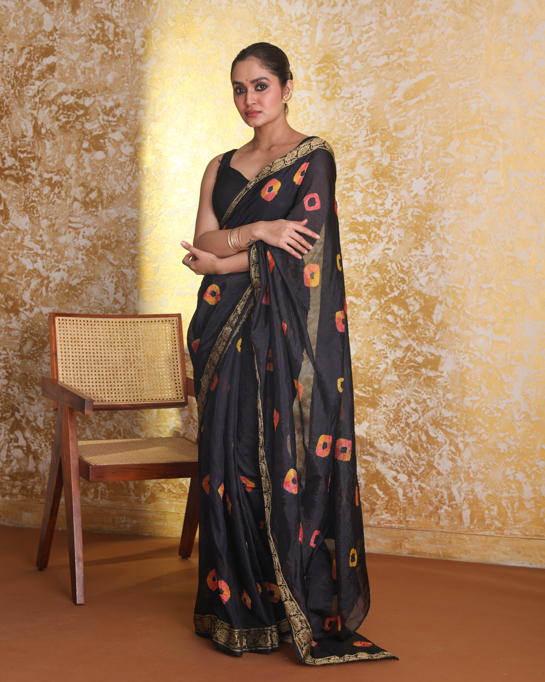 GLISTENING BANDHANI SILK (BANDHANI POLY SILK SAREE)