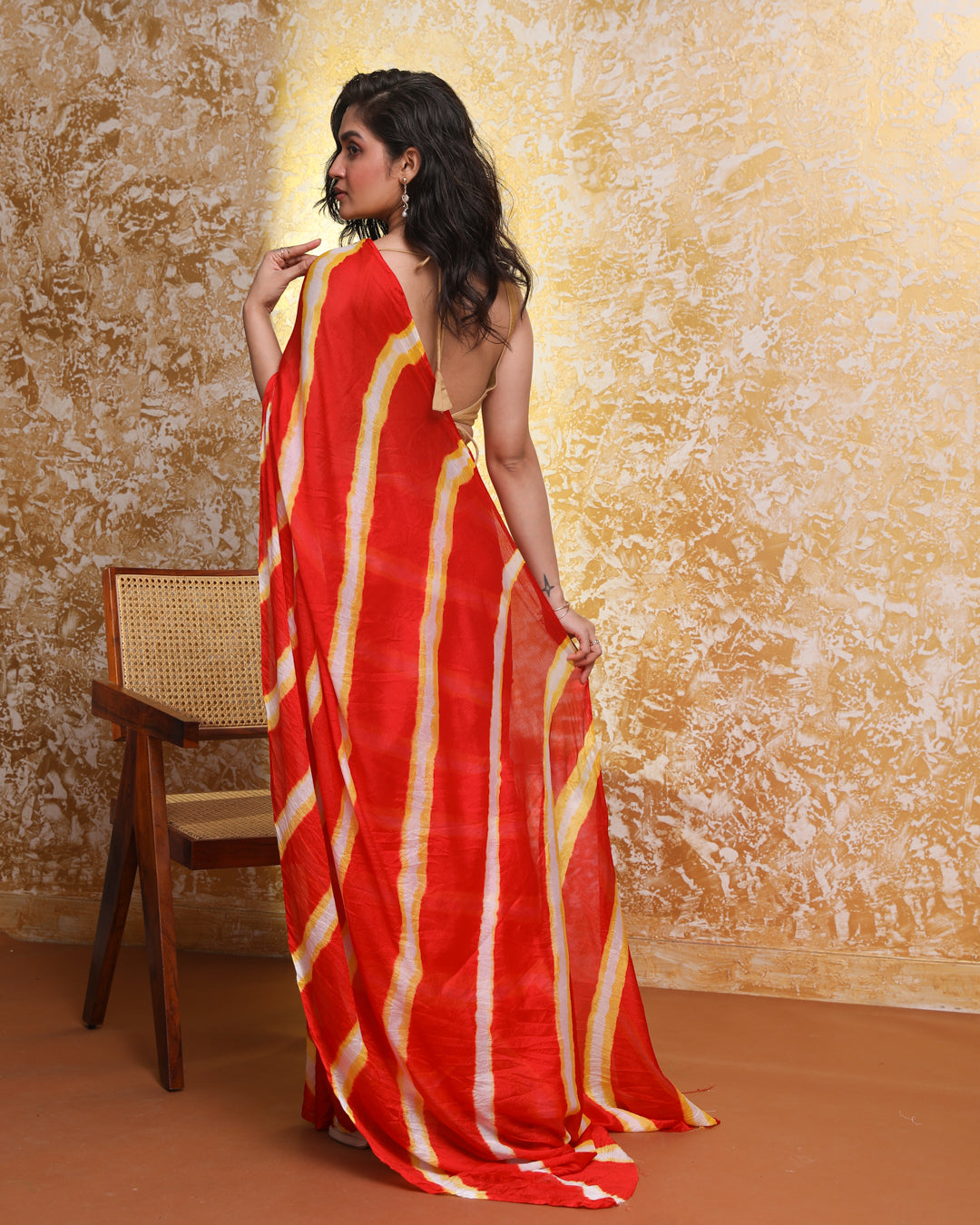 VIVID ORANGE MIRAGE (SAREE)