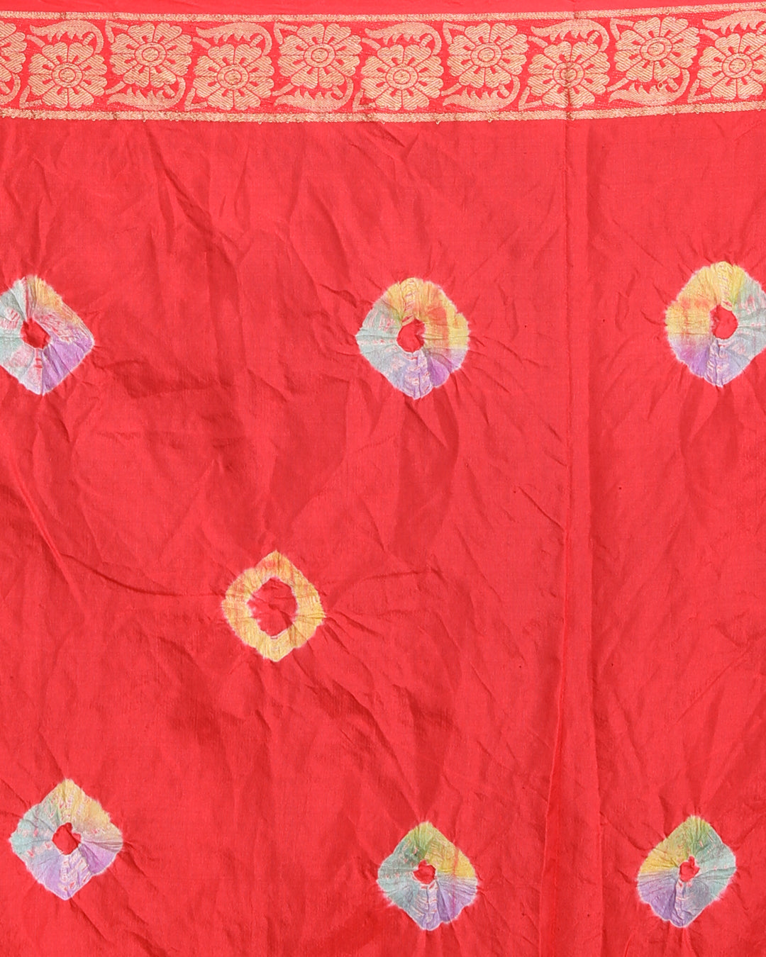 Bandhani Red Printed  Wear  Saree