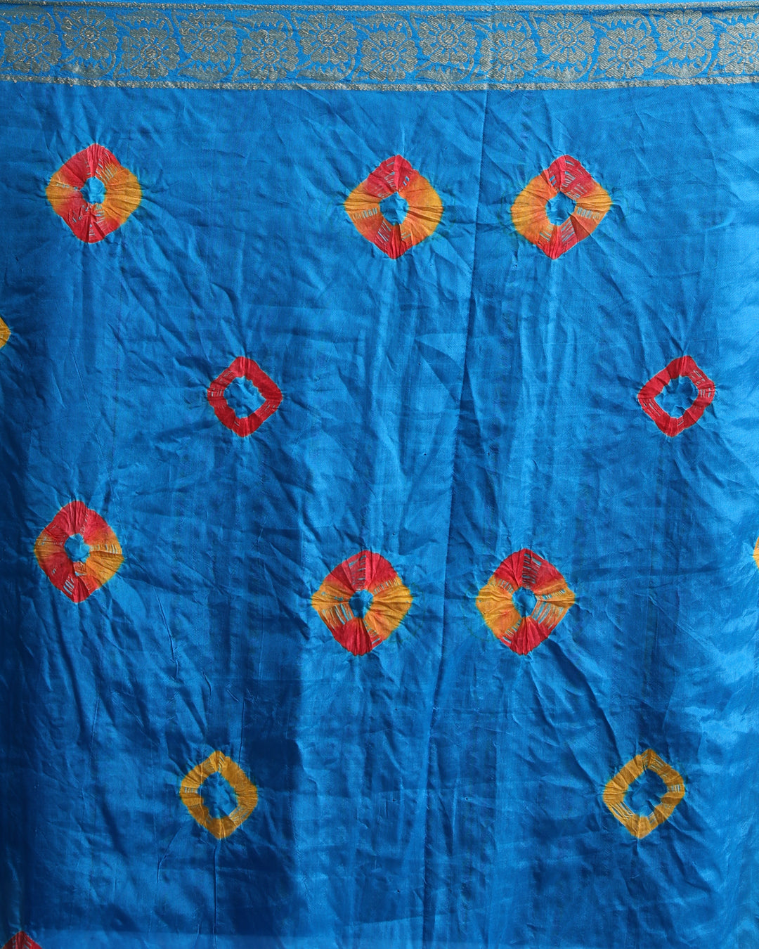 Bandhani Blue Printed  Wear  Saree