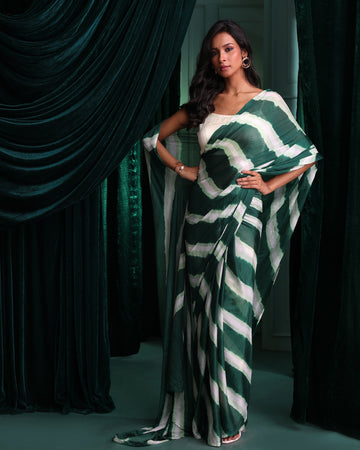 PINE WHISPER (LEHERIYA  SAREE)