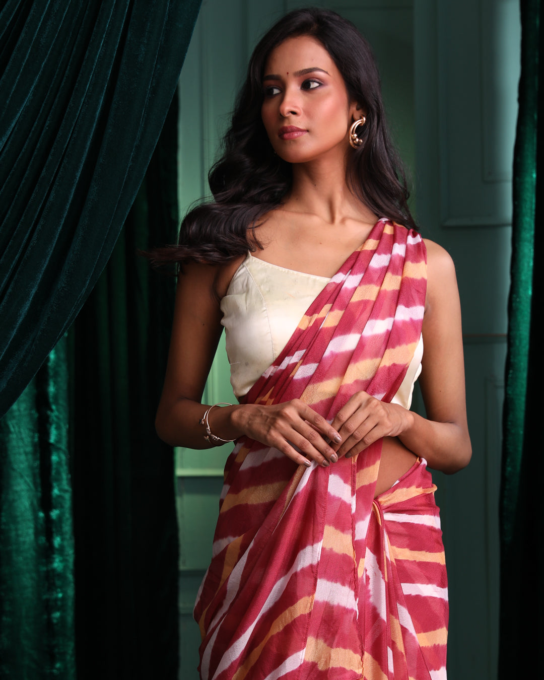 MAROON WAVES (  SAREE)