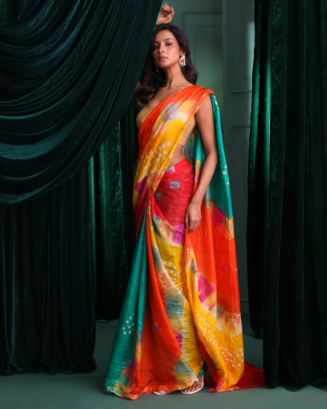 SPECTRUM BANDHANI DELIGHT (BANDHANI POLY CREPE SAREE)