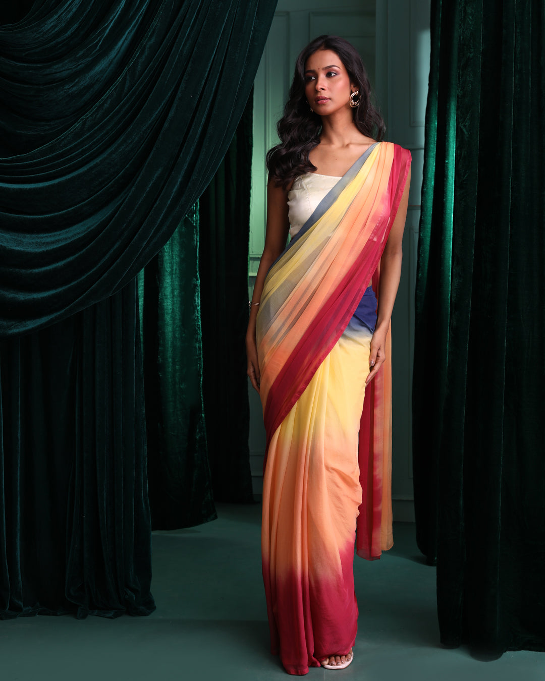 Ombre Multi Printed Daily Wear  Saree